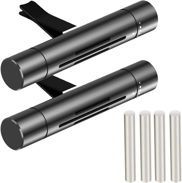 Car Air Freshener Car Diffuser Perfume Solid Air Purifier with 4 blank sponge sticks DIY your favorite perfume, car essential oils for Vehicle Bedroom Office Travel & Improve Air Quality (Black)