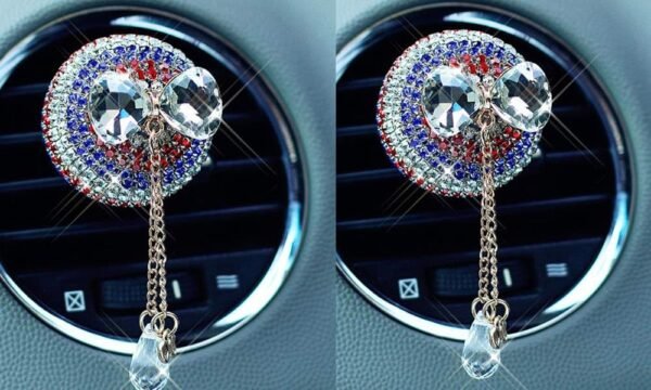 2PCS Car Fragrance Diffuser Vent Clip,Car Perfume Air Freshener Vent Clip,Fragrance Aromatherapy Essential Oil Car Scent Diffuser Air Purifier with 20 Pieces Replacement Felt Pad (C)