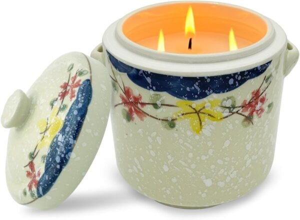 Outdoor Indoor Large Citronella Candle, 20OZ, Coarse Pottery Container, Patio, Camping