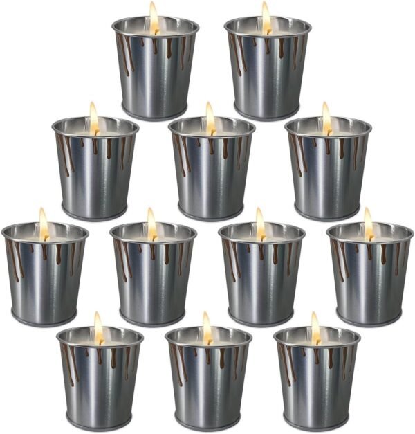 Summer Outdoor citronella Candles Made of Pure Lemongrass Essential Oil and Natural Soy Wax, Long-Lasting Burning, Indoor Bedroom, Kitchen, Garden, Terrace, Balcony, Camping (12 Packs)