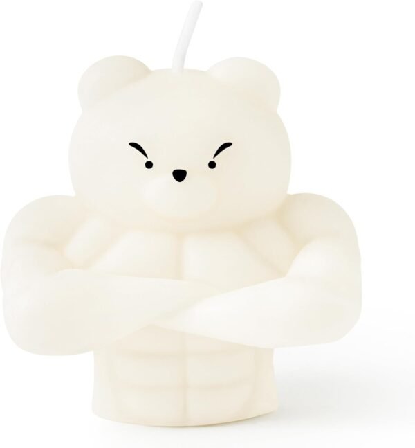 Muscle Bear Scented Candle Gift Cool Shaped Aesthetic Candles Pine Fragrance Natural Soy Wax Aromatherapy Handmade Candle Table Art Decorative Sculpture for Modern Home Bedroom Bathroom Room