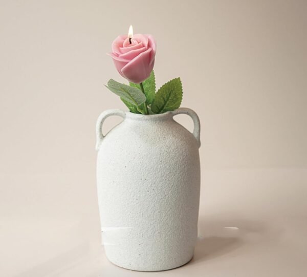 Rose Flower Shape Aesthetic Scented Candle,50G Handmade Carved Flower Clusters Soy Wax Aroma Decorative Art Candle for Table Photo Prop Valentine's Day Wedding Birthday (Pink)