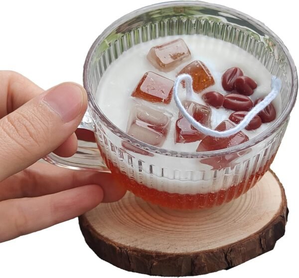 Artistic Scented Candle for Coffee Lovers, ICE Latte Cup Design. Enjoy a Relaxing ambiance Even When IT Isn't lit. Ideally Used with Candle Melting Lamps(Medium, White Lotus)